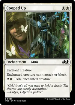 Cooped Up 8 WOE MTG Common Enchantment Aura Muir Exile 2023 - Image 1