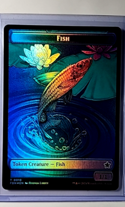 2024 MTG Magic The Gathering FDN Foundations Foil Token #9/10 Faerie / Fish - Image 1