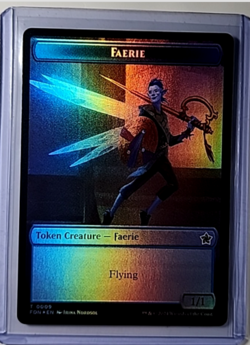 2024 MTG Magic The Gathering FDN Foundations Foil Token #9/10 Faerie / Fish - Image 2