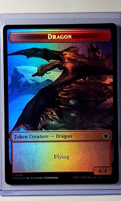 2024 MTG Magic The Gathering FDN Foundations Foil Token #16/17 Dragon / Dragon - Image 1