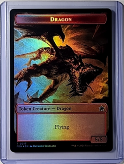 2024 MTG Magic The Gathering FDN Foundations Foil Token #16/17 Dragon / Dragon - Image 2