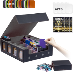 Card Storage Box 3200+ MTG Commander Deck Box TCG Deck Case with Display Windows - Image 1
