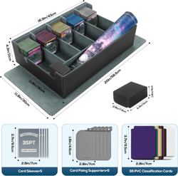 5-Row MTG Deck Box with Commander Display, Trading Card Storage Box for MTG TCG - Image 5