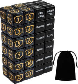 48 Pcs Abilities Keywords Counter Dice Black Shield MTG Dice Counters Bulk Buff - Image 1