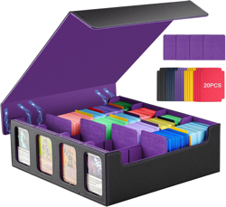 MTG Deck Box for 3000+ Trading Cards, Trading Card Storage Box with 20 Colorful - Image 1
