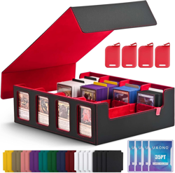 Trading Card Storage Box with Commander Display; 2400+ Deck Box for MTG with Rem - Image 1