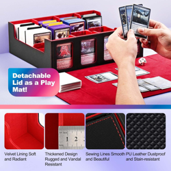 Trading Card Storage Box with Commander Display; 2400+ Deck Box for MTG with Rem - Image 5