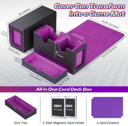 Ultra Pro MTG Commander Deck Box with 2 Display, Fits 320+ Cards, Magnetic Stora - Image 4