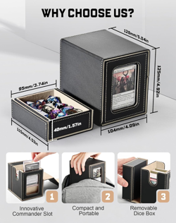 MTG Commander Deck Box with Display Window, Deck Box Holds 100 Double-Sleeved wi - Image 4