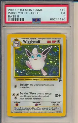 2000 Pokemon Game #19 Wigglytuff Holo Base II PSA 5 - Image 1