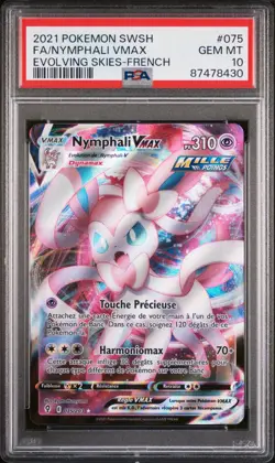 Carte Pokemon Nymphali VMAX 051/203 PSA 10 Evolution Celeste FR - Image 1