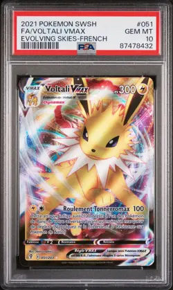 Carte Pokemon Voltali VMAX 051/203 PSA 10 Evolution Celeste FR - Image 1