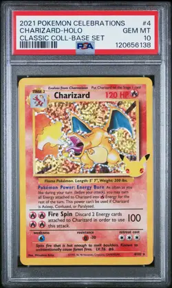 2021 POKEMON CELEBRATIONS CLASSIC COLL #4 CHARIZARD-HOLO PSA 10 - Image 1