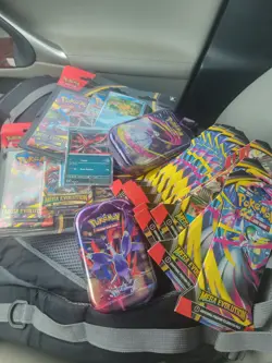 Pokemon Mega Evolution Sealed Lot 10 Sleeved Boosters 2 Mini Tins 2 Three Packs - Image 1