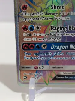 POKEMON White Kyurem GX Full Art Rainbow Secret Rare 74/70 Sun Moon Dragon Maj - Image 5