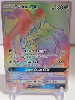 POKEMON Yveltal GX Full Art Rainbow Secret Rare 177/131 Sun Moon Forbidden Light - Image 2