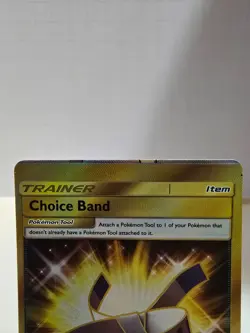 POKEMON Choice Band Trainer Secret Rare 162/145 Guardians Rising Gold Holo Error - Image 3