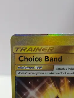 POKEMON Choice Band Trainer Secret Rare 162/145 Guardians Rising Gold Holo Error - Image 4