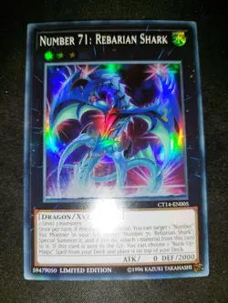 CT14-EN005 Number 71: Rebarian Shark Super Rare Limited Edition Near Mint Yugioh - Image 1