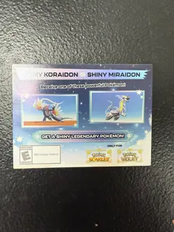 Shiny Koraidon Shiny Miraidon GameStop Unused Code Card Pokemon Scarlet Violet - Image 1