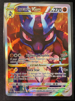 Lucario VSTAR Promo SWSH291 Crown Zenith ETB Pokemon Card English MODERATE PLAY - Image 1