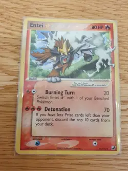 Pokemon Card Entei Holo Gold Star 113/115 EX Unseen Forces English - Image 1