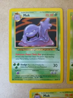 Pokemon TCG Muk Fossil Non-Holo 28/62 5x Card Lot LP Condition - Image 2