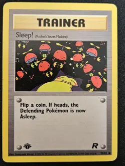 1st Edition Sleep! 79/82 Team Rocket WoTC Pokemon Trading Card Game 2000 MP - Image 1
