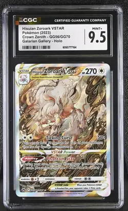 CGC 9.5 Hisuian Zoroark VSTAR GG56/GG70 Crown Zenith Pokemon Card - Image 1