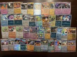 42 Pokemon Cards Prismatic Evolution Black White (41) Pokeball Lot - Image 1