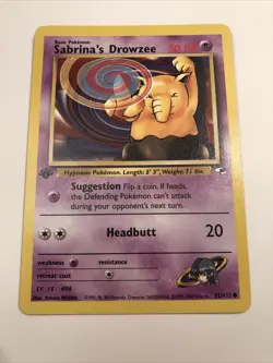 Sabrina's Drowzee 92/132 Gym Heroes 1st Edition Pokemon Card 2000 WOTC Near Mint - Image 1