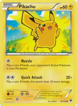 2x (XY01-042) Pikachu (C) Pokemon XY Base Set Card # 42 - Image 1