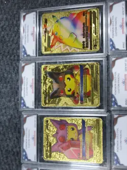 15 POKEMON PGC GRADED FAN ART GOLD FOIL CARDS - PIKACHU & CHARIZARD CARDS - Image 3