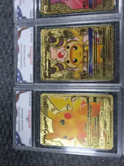 15 POKEMON PGC GRADED FAN ART GOLD FOIL CARDS - PIKACHU & CHARIZARD CARDS - Image 4