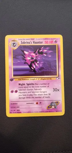 Pokemon Card VLP - Sabrina's Haunter VLP Gym Heroes 58/132 1st Edition 58/132 - Image 1
