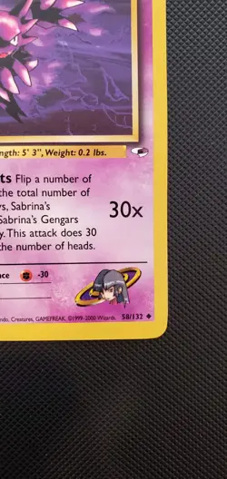 Pokemon Card VLP - Sabrina's Haunter VLP Gym Heroes 58/132 1st Edition 58/132 - Image 4