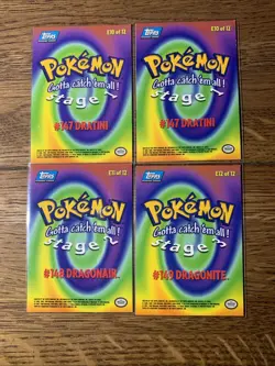 Topps Pokemon Blue Logo Dragonite Evolution Set 4 Card Lot - Image 2