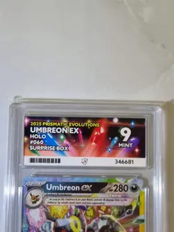 Umbreon EX Prismatic Evolutions Stamped Mint 9 Ace Graded Pokemon Card Holo PSA - Image 3