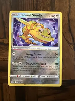 Pokemon Radiant Steelix 124/196 - Lost Origin - Ultra Rare Holo Card - Image 1