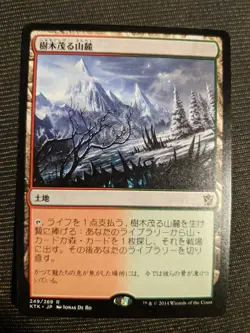 1x Japanese Wooded Foothills MTG NM - Khans of Tarkir KTK Magic The Gathering x1 - Image 1