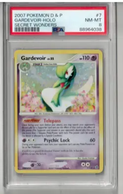 2007 Pokemon Diamond & Pearl Secret Wonders Gardevoir 7/132 Holo Foil Card PSA 8 - Image 1