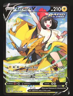 Pokemon Zeraora V TG16 Silver Tempest Trainer Gallery Ultra Rare Holo MP - Image 1