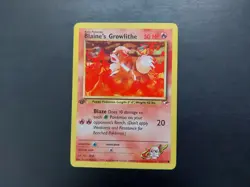 Pokemon - Blaine's Growlithe 62/132 Common 1st Edition Gym Heroes - Image 1
