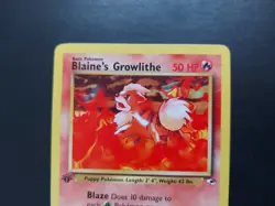 Pokemon - Blaine's Growlithe 62/132 Common 1st Edition Gym Heroes - Image 2