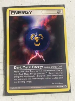 Moderately Played, English Pokemon Regular Dark Metal Energy - 97/110 - Uncommon - Image 1