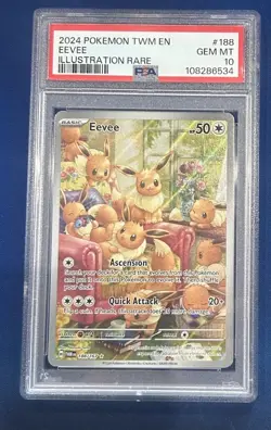 Eevee 188/167 Twilight Masquerade Illustration Rare Holo 🔥 PSA 10 Pokemon - Image 1