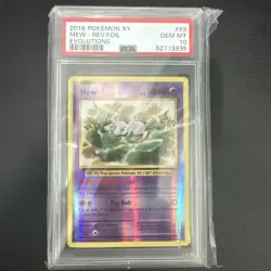 2016 POKEMON XY MEW-REV-FOIL EVOLITIONS #53 PSA 10 GEM MINT - Image 1