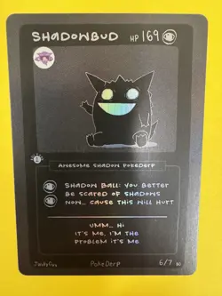 Pokederp BLACKOUT Shadowbud 6/7 - Gengar Pokemon Derpy Fan Art RARE MINT - Image 2