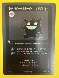 Pokederp BLACKOUT Shadowbud 6/7 - Gengar Pokemon Derpy Fan Art RARE MINT - Image 3