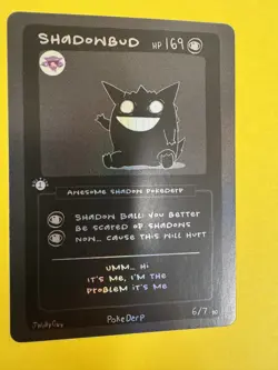 Pokederp BLACKOUT Shadowbud 6/7 - Gengar Pokemon Derpy Fan Art RARE MINT - Image 5